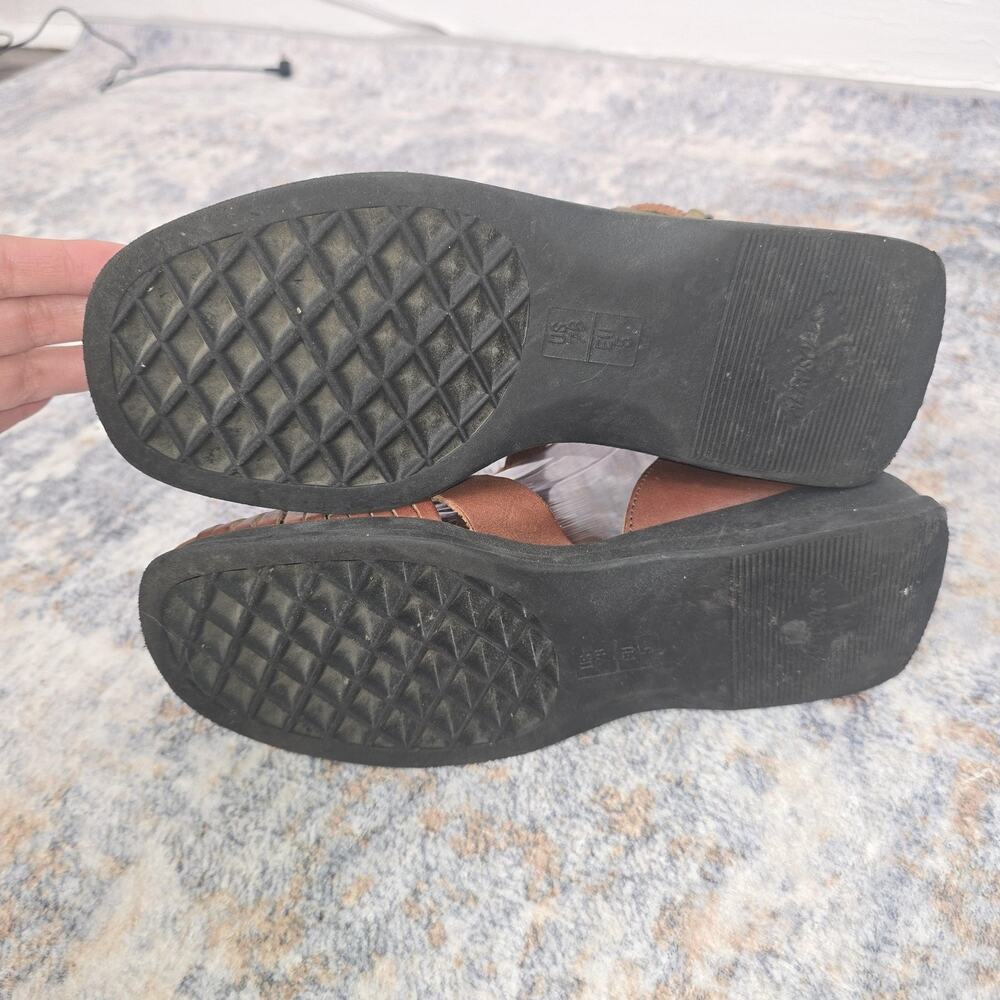 Aerosoles Shoes Womens 7 Brown Leather Fisherman Sandals Buckle Comfort Flat - Picture 5 of 7